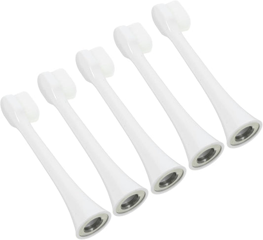 FRCOLOR 5pcs Electric Toothbrush Replacement Heads Soft Bristles for Compatible Snap Handles Toothbrush Parts for Travel