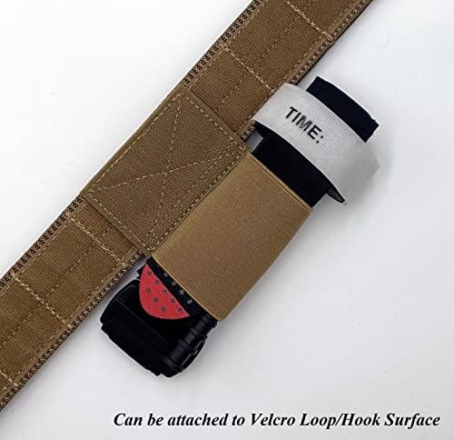 Elastic Tourniquet Holder with Hook & Loop Tourniquet Strap Storage Holster with Retention Loop for Duty Vest Chest Rig Tactical Competition Belt