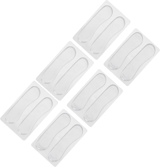 FRCOLOR 6pairs Transparent Silicone Heel Pads Comfortable Reusable Cushions for High Heels and Sneakers -wear Foot for Everyday Use