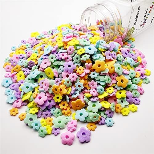 SE Si&Moos Edible Flowers Sprinkles for Cake Decorating Mini Sugar Flowers Pastel Confetti Sprinkles Edible Flower Cake Decorations, Baking, Ice Cream, Cookies, Cupcake Toppers Party Baby Shower Holiday Supplies 3 OZ