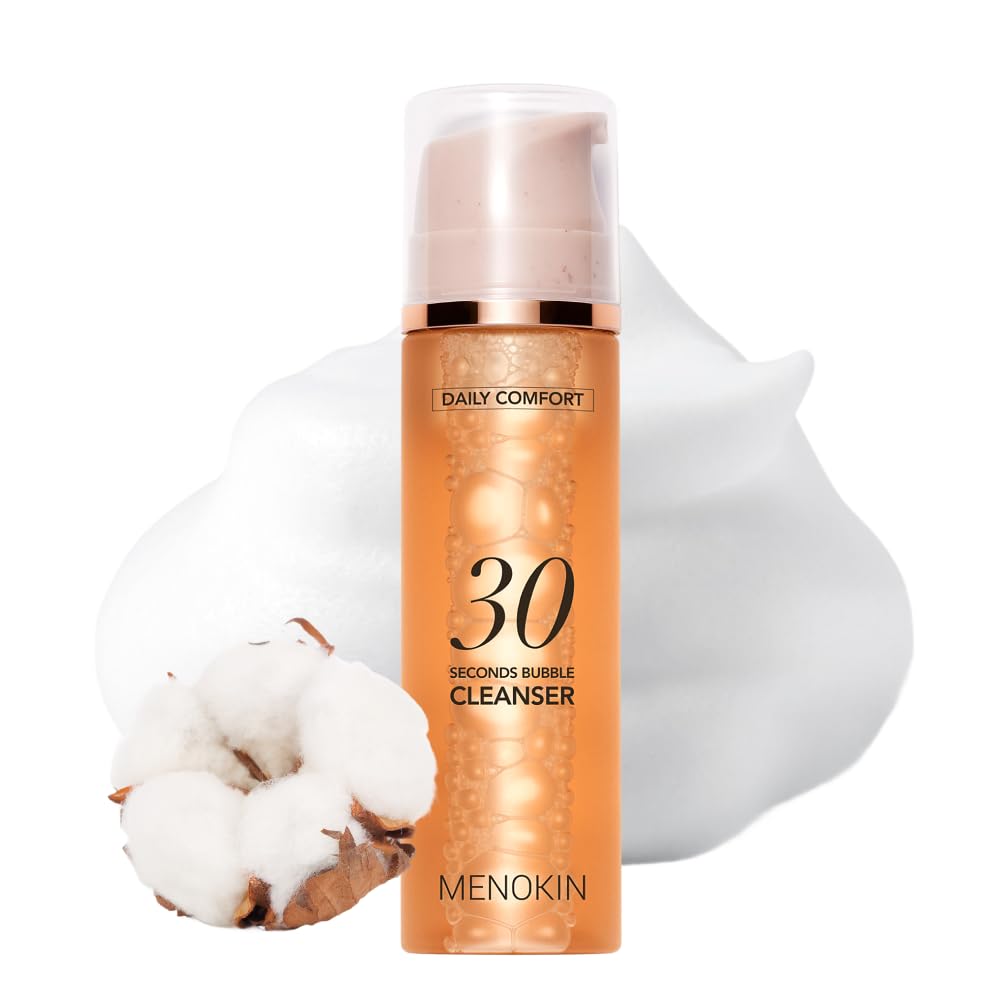 MENOKIN Cotton Cloud Bubble Cleanser [Daily Comfort] Betaine for Lasting Hydration, Low pH for Sensitive skin, Non-Stripping, Daily Gentle Face Wash, Foaming bubbles, Korean Skincare 5.07 fl. oz