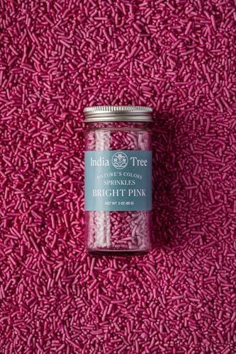 Bright Pink Sprinkles – Vegan, Non-GMO, Dye-Free, Allergen-Free, 3 oz Jar – India Tree Nature’s Colors
