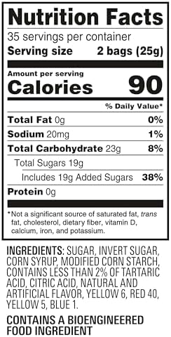SOUR PATCH KIDS Soft & Chewy Gummy Candy, Bulk Candy, 140 Snack Packs