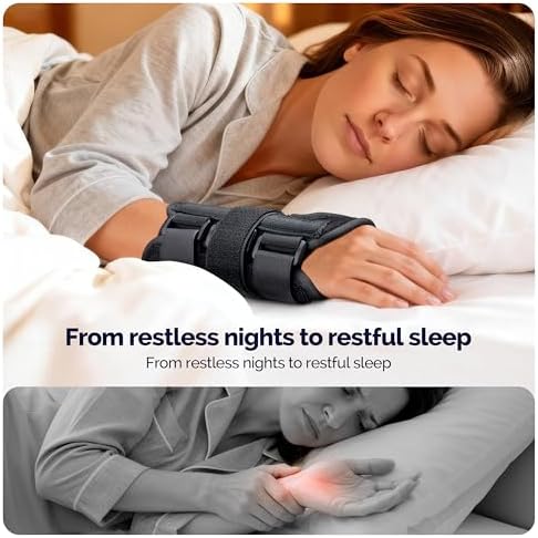 FEATOL Carpal Tunnel Wrist Brace Night Support 2 Pack - Wrist Splint for Pain Relief Tendonitis, Sprained, Arthritis - Metal Splint Stabilizer With Hand Brace -FOR Sleeping Women Men -Right&Left(M/L)