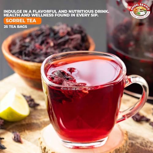 Angel Brand Sorrel Tea Bags 20 – Pack of 3 – Hibiscus Flower Tea for Refreshing Flavor &