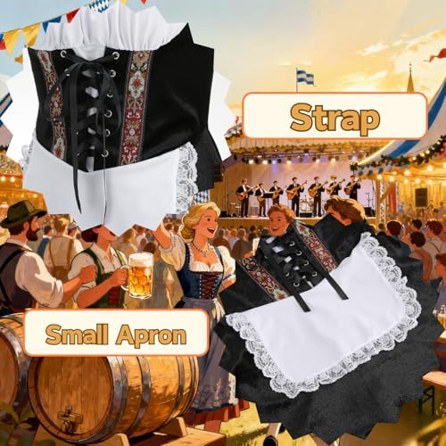 Colorful House Womens Oktoberfest Costume Outfits German Bavarian Beer Dirndl Dresses Beer Carnival