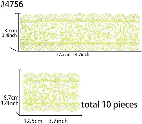 Large Pre-Made Ready to Use Edible Cake Lace Scallop Trim Green 14-inch 10-Piece Set
