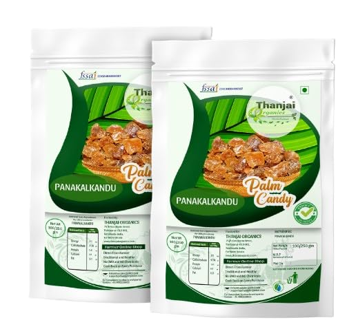 Thanjai Organics Palm Jaggery Powder | No Preservatives | Unrefined | 100% Natural Gud Powder | Healthy Sugar Substitute (200gm (Pack of2))