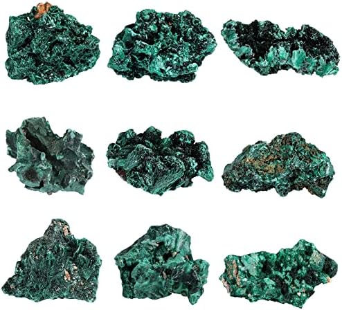 mookaitedecor Natural Malachite Raw Stone Crystal Mineral Specimen Ornament for Reiki Healing Home Decoration, 50-100g