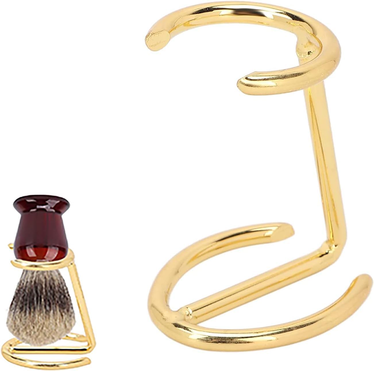 Shaving Brush Holder, Shaving Stand Shaving Razor and Brush Stand Christmas Men's Gift for Safety Razor Stand Place manual shaving foam brush Stainless Steel （Without Brush）