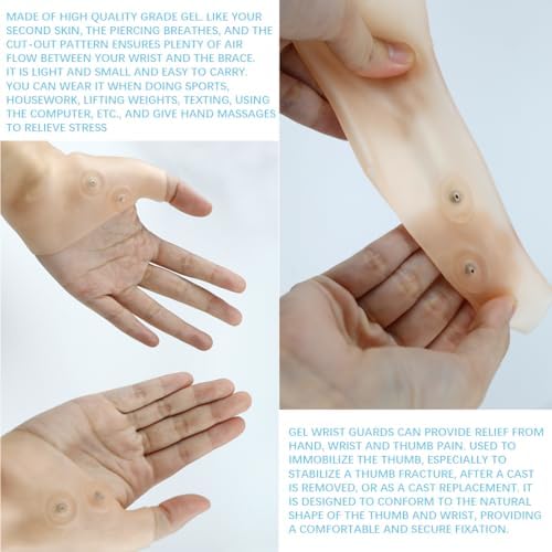 1 Pair Silicone Thumb Support Soft Brace Wrist Support Elastic Hand Thumb Support Band Pain Relief Braces Gel Support for Enthesitis Tendovaginitis