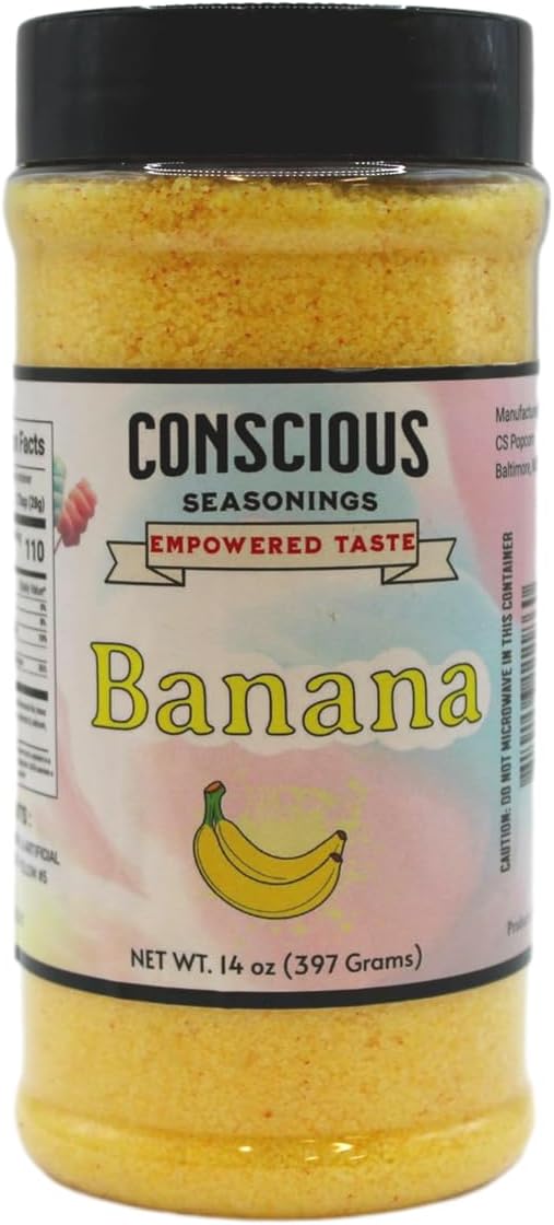 Banana Flavored Floss Sugar Cotton Candy Mix, 14 oz Jar - Ready-to-Use Sugar Floss - Creates Vibrant & Fluffy Flossugar for Parties & Events