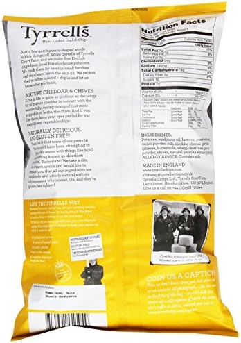 Tyrrell's Crisps, Crisps, Mature Cheddar & Chive, 5.3 Ounce