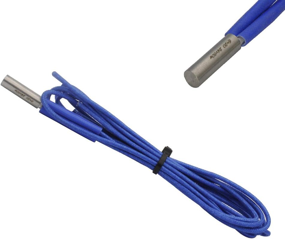 2pcs 24V 50W Upgrade Cartridge Heater 6x20mm Heating Element 1M Compatible with Ender 3 V2 Pro CR-10s Pro V6 Hotend Titan Aero MK10 Extruder Prusa I3 3D Printer