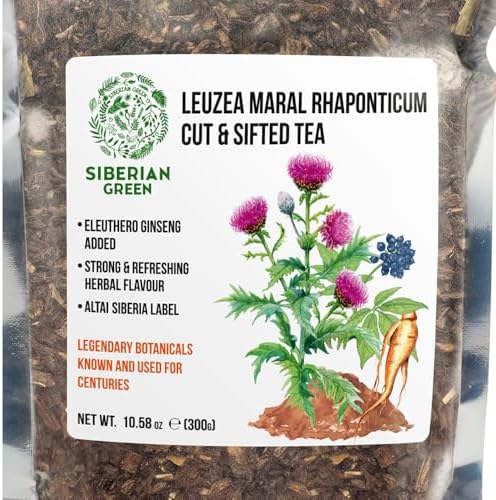 Siberian Green Maral Root Tea Loose Powder 300g (10.58oz) with Ginseng Eleuthero Wild Harvested Leuzea Rhaponticum carthamoides from Altai