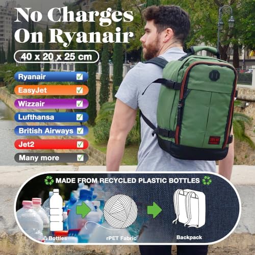 Cabin Max Metz Stowaway 20L Travel Bag 16x10x8inch (40x25x20cm) - Mini Backpack/Weekender Bag Ideal Underseat Carry on Luggage (Navajo Blue)
