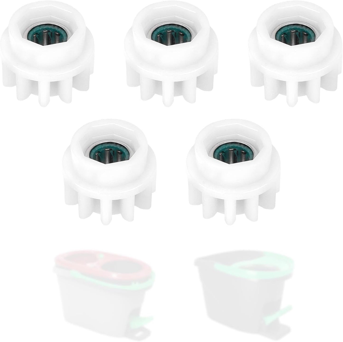 5pcs Spin Mop Bucket Gear Compatible with OCedar Easywring Bucket System, One Way Clutch Bearing Gear Sprockets Replacement Repair for Fixing Most Rotating Mop Buckets(White)