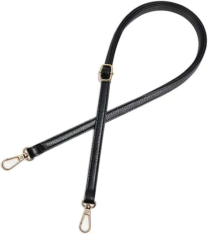 Black Purse Strap, PU Leather Crossbody Strap Adjustable Replacement Purse Straps for Handbags, Shoulder Bags, Crossbody Bags