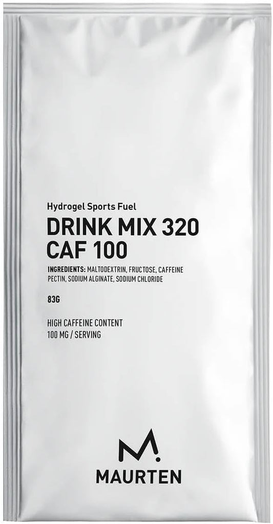 Maurten Drink Mix 320 CAF 100 - Box of 14 Sachets - High-carb sports drink with 80g carbohydrates & 100mg caffeine per serving - hydrogel for endurance, no preservatives, vegan & gluten-free