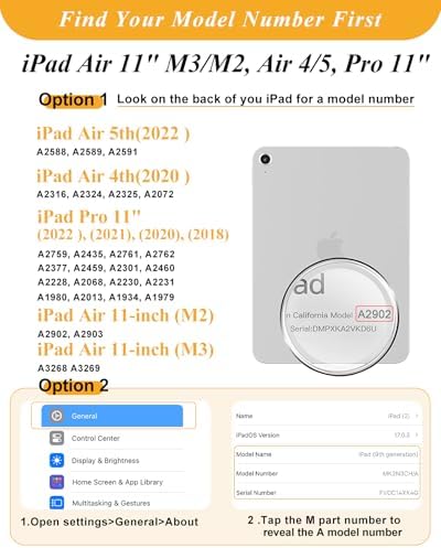 Shorogyt for iPad Air 11 Inch Case Air M4 2026, 8th Gen/M3 2025/M2/Air 5th Generation 2022/Air 4th Gen 2020/Pro 11 Inch Case Magnetic Stand for Women - Cute 360 Degree Rotating Covers Girls Sun Moon