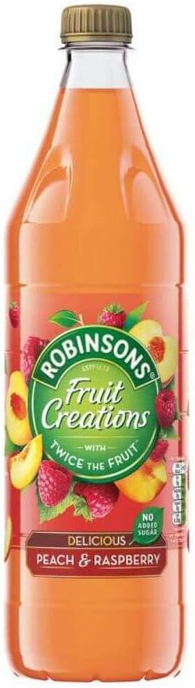 Robinsons Fruit Creations, Real Fruit Squash, Low Calorie, Delicious Peach and Raspberry 1L