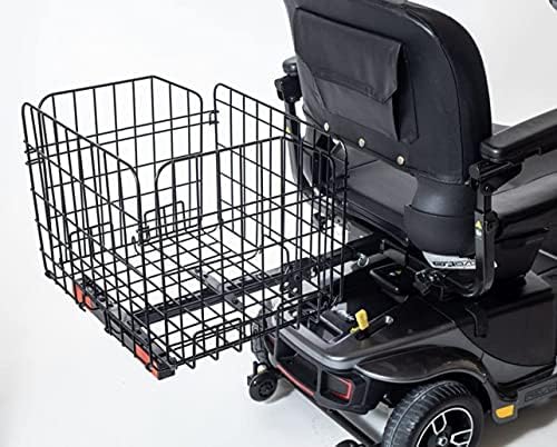 Foldable Folding Scooter Rear Basket for Golden & Pride Mobility Scooters & Powerchairs (Only Works with Scooters & Power Chairs Equipped with 1" x 1" Hitch Receiver)