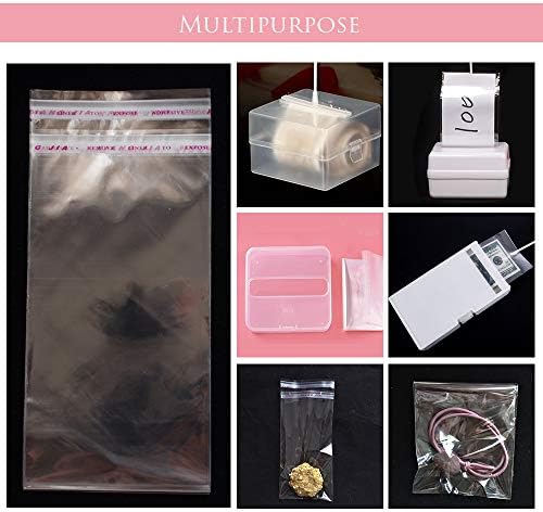 100 PCS Cake Money Box Transparent Bags, Money Pull Out Plastic Bags, Clear Self Sealing Cellophane Bags, Self Adhesive Resealable Bags, 3.1 x 7 IN
