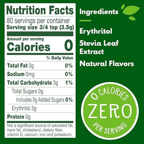 Truvia, Sweetener Natural Calorie Free, 9.8 Ounce