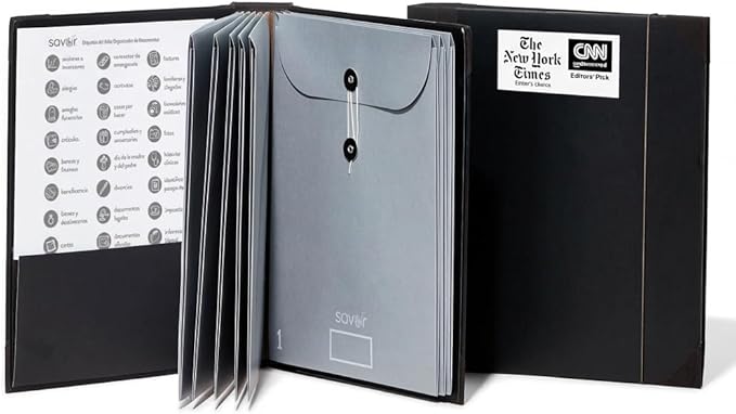 Savor | Edición Actualizada 2025 El Folio® Organizador de Documentos en Español | Carpeta de Emergencia para Acta de Nacimiento, Seguro Social, Pasaporte | Mother’s Day Gift for Moms