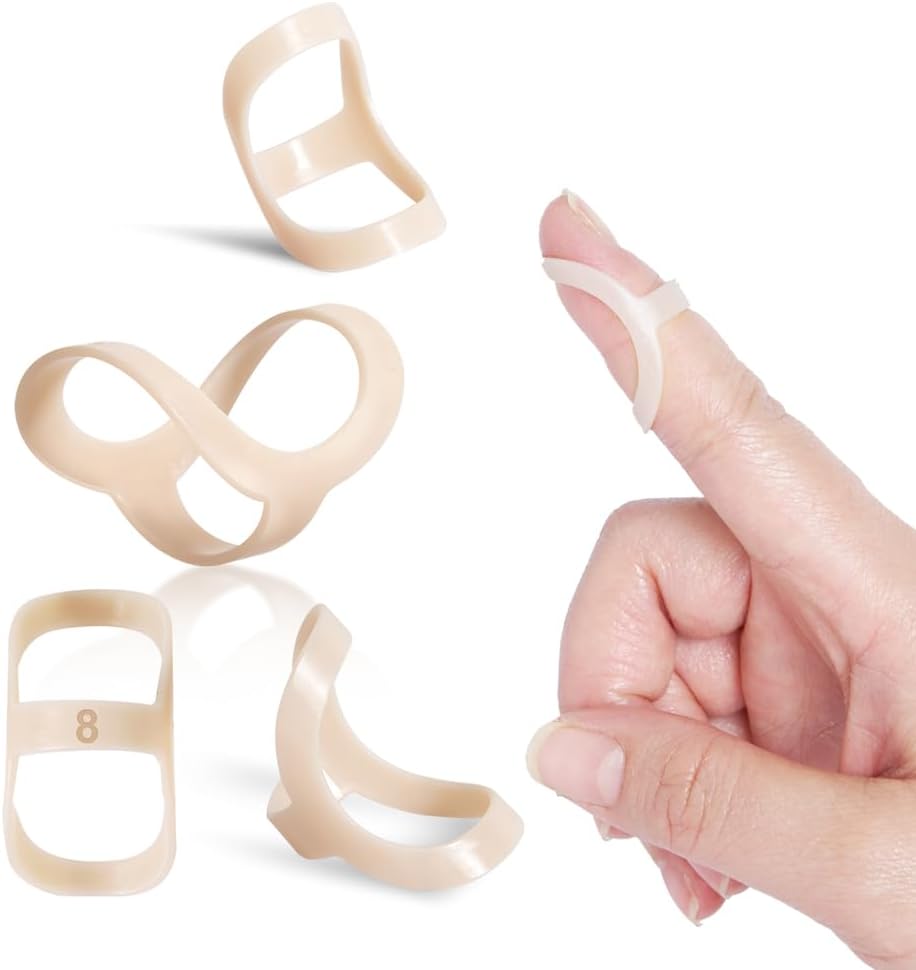 Oval Finger Splint 6 pcs, Finger Splints for Arthritis, Mallet Finger, Trigger Finger Splint, hypermobility(EDS) finger For Thumb/Middle,/Index/Pinky or Ring Finger(size 4,5 each 3pcs)