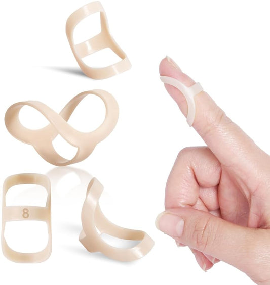 Oval Finger Splint 6 pcs, Finger Splints for Arthritis, Mallet Finger, Trigger Finger Splint, hypermobility(EDS) finger For Thumb/Middle,/Index/Pinky or Ring Finger(size 4,5 each 3pcs)