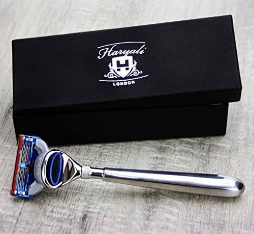 Haryali London 5 Edge Shaving Razor With Stainless Steel Handle Beard and Mustache Safety Razor For Mens