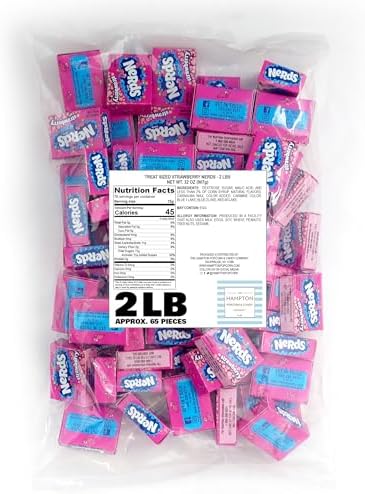 Strawberry Box Candy, 2lb Bulk Bag (Approx 65 Treat Size Boxes), Strawberry Flavor, Pink Candy