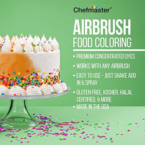U.S. Cake Supply Airbrush Cake Color Set - The 12 Most Popular Colors in 0.64 fl. oz. (19ml) Bottles Made in the USA