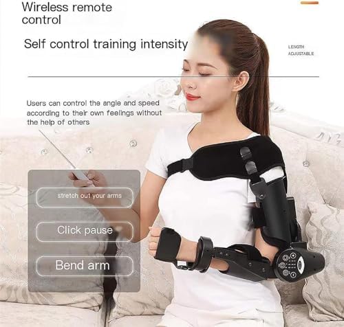 Stroke Hemiplegia Arm Elbow Hand Electric Intelligent Joint Bracket Rehabilitation Robot Equipment Wireless Intelligent Key Control, Hinged Elbow Brace Arm Exerciser,Left