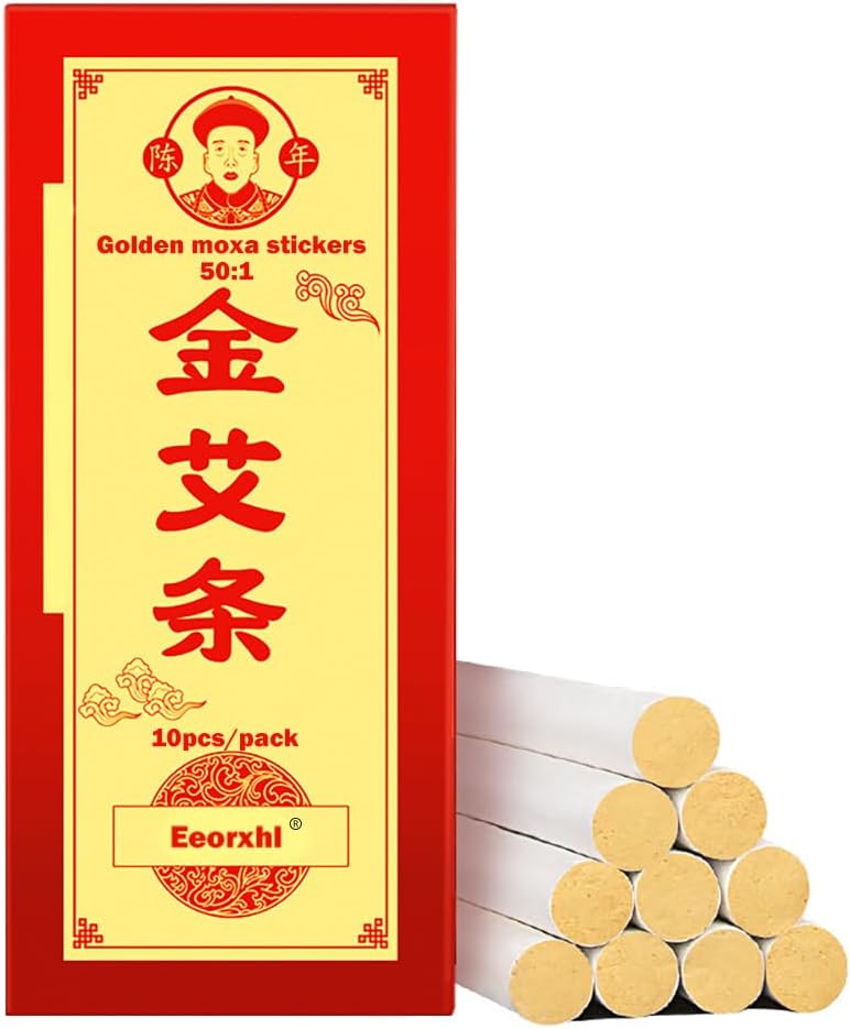 Pure Moxa Sticks, Handmade Pure Mild Moxibustion Rolls for Neck Knee Back Waist, 10pcs/Pack 艾草灸條