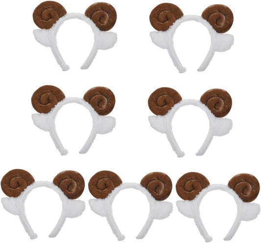FRCOLOR 7pcs hair ties for hair bands cute animal headbands goat horn headband sheep face wash headband Forest Animal makeup headbands coffee accesories jewels for women ear Miss Tail