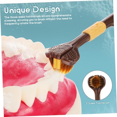 Beaupretty 4 Pcs Three Sided Toothbrushes for Adults, Soft Bristle Multi Face Toothbrush, Ergonomic Handle, Ideal for Home and Travel, Multi-Color