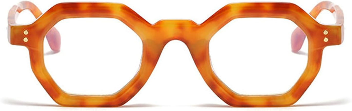 helena Retro Polygon Round Design Reading Glasses For Men Women Blue Light Blocking Computer Readers UV400