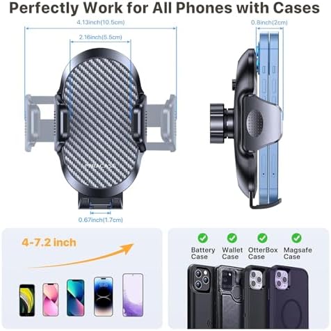 Miracase 2025 Upgraded Universal Cup Phone Holder for Car, [Rotatable & Adjustable] Long Neck Car Cup Holder Phone Mount Compatible with iPhone, Samsung, Google & More Smartphones