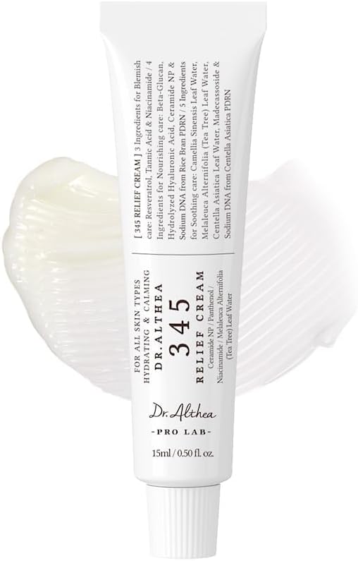 Dr.Althea 345 Relief Cream | Daily Face Moisturizer for Soothing Recovery and Blemish Care with PDRN & Niacinamide | Korean Vegan Skin Care for All Skin Types, 0.50 Fl Oz (Ver.2 - Pack of 1)