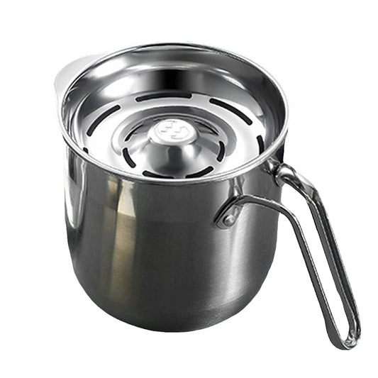 Angoily Egg Separator - Stainless Steel Egg Yolk White Separator Tool, Divider, Sieve, Kitchen Gadget, 1500ml Dividing Bucket with Yolk White Filter for Kitchen Use Silver