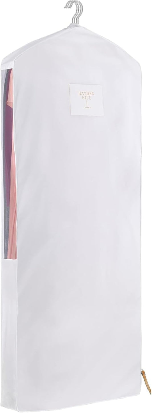 Hayden Hill Luxury Organic Cotton Garment Storage Bag - Long 58" Dress Bag - Breathable & Moth-Proof For Full Length Clothing, Dresses & Coats - Clothes Bags for Hanging Organization - Carbon Neutral