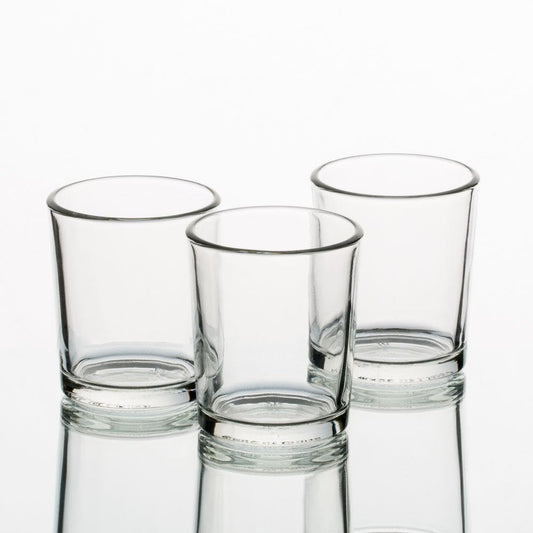 Set of 12 Richland Votive Candles White Unscented and 12 Clear Glass Eastland Votive Holders