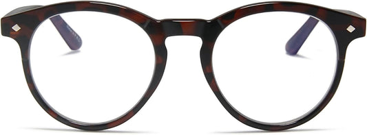 2SeeLife Large Round TR-90 Reading Glasses for Men & Women – Medium-Large Fit, Durable, Spring Hinges, Blue Light Readers, Brown Tortoise, +3.00
