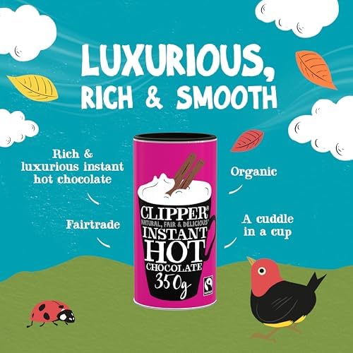 Clipper Fairtrade Instant Hot Chocolate 350 g (Pack of 6)