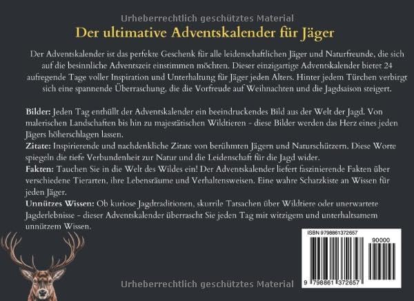 Jäger Adventskalender: Auf der Pirsch im Advent: Ein Jäger-Adventskalender für Naturfreunde (German Edition)
