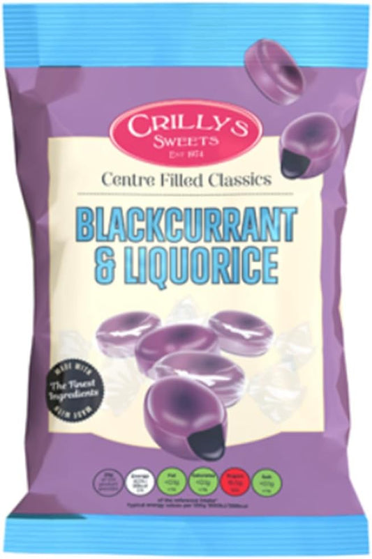 Crilly's Blackcurrant & Liquorice British Sweets/Candy Old Fashioned Handmade Licorice from England | Traditional Candy Gift (Blackcurrant & Liquorice)