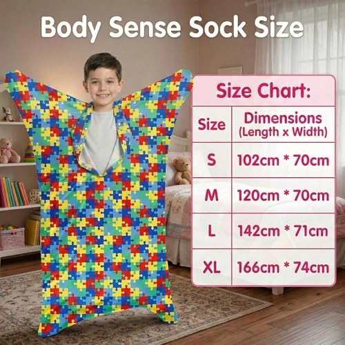 Sensory Body Sock, Deep Pressure Full Body Wrap for Autism & Sensory Processing Disorders, Calming Sox for Enhanced Focus