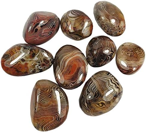 Banded Lace Agate Worry Stones, Natural Healing Crystals, Reiki Palm Stones for Meditation Yoga Relaxation Anxiety Relief Home Decor Madagascar Collection Gift 0.5 Pound